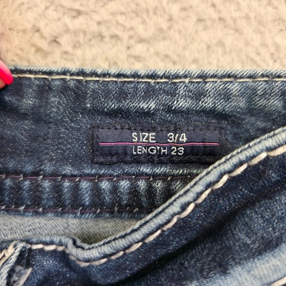 Vigoss‎ Jeans Womens 4 The New York Capri Low Rise Y2K Medium Wash Denim Stretch
